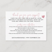 Handgemaakt met Love Pink Thank You Sieraden Care Informatiekaartje (Achterkant)