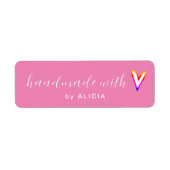 Handgemaakt met Love product Pastel Monogram Label (Voorkant)