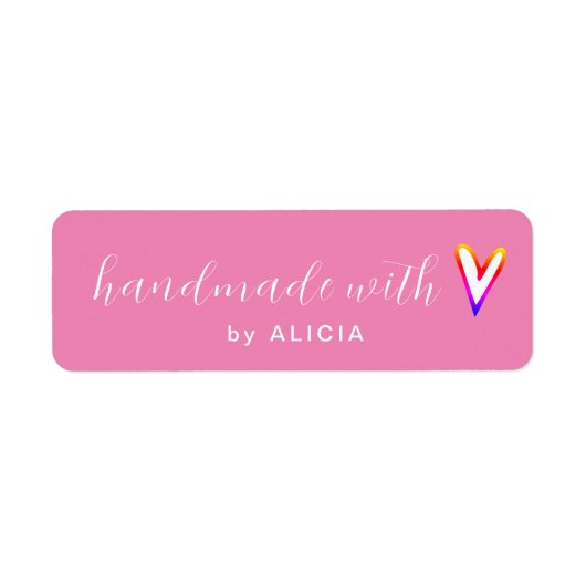 Handgemaakt met Love product Pastel Monogram Label (Voorkant)
