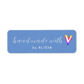 Handgemaakt met Love product Pastel Monogram Label (Voorkant)