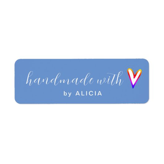 Handgemaakt met Love product Pastel Monogram Label (Voorkant)