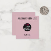 Handgemaakt met Love Professional  roze Notitiekaartje (Voorkant / Achterkant in situ)