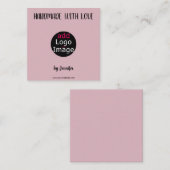 Handgemaakt met Love Professional  roze Notitiekaartje (Voorkant / Achterkant)