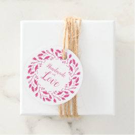 Handgemaakt met Love Quote Design in Roze Bedankjes Labels