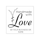 Handgemaakt met Love Quote Rustic Branches Rubberstempel (Afrduk)