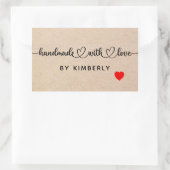 Handgemaakt met Love Rechthoekige Sticker (Tas)