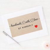 Handgemaakt met Love Rechthoekige Sticker (Envelop)