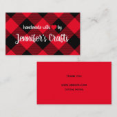 Handgemaakt met Love Red en Black Buffalo Pset Visitekaartje (Voorkant / Achterkant)