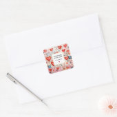 Handgemaakt met Love Red Hearts Fun Love Pattern Vierkante Sticker (Envelop)