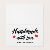 Handgemaakt met Love Red Hearts - Instructies voor Visitekaartje (Buitenkant ongevouwen)