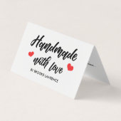 Handgemaakt met Love Red Hearts - Instructies voor Visitekaartje (Voorkant)