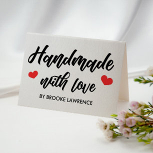 Handgemaakt met Love Red Hearts - Instructies voor Visitekaartje