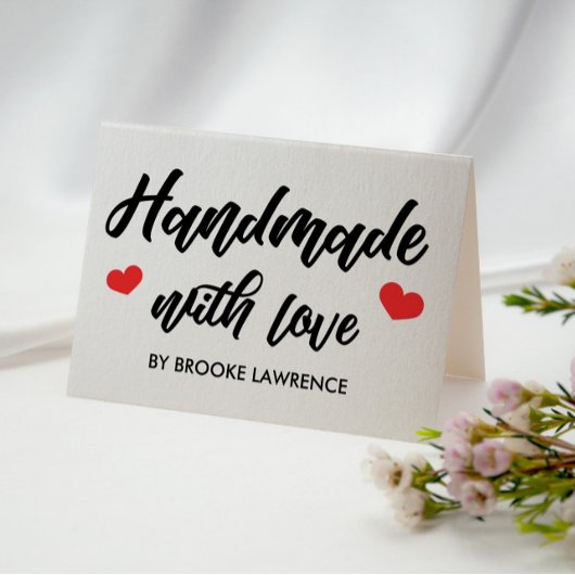Handgemaakt met Love Red Hearts - Instructies voor Visitekaartje