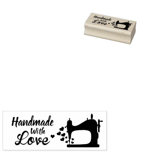 Handgemaakt met Love Rubberstempel (Gestempeld)