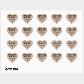 Handgemaakt met Love Rustic Kraft Hart Sticker (Vel)