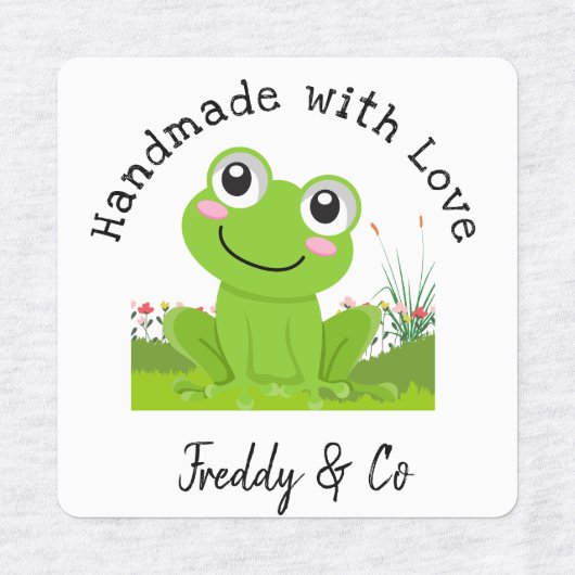 Handgemaakt met Love Schattige Frog Labels (Design 1)