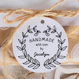 Handgemaakt met Love Schattige Heart Lijst Rubberstempel