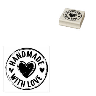 Handgemaakt met Love Schattige Heart Stamp Rubberstempel