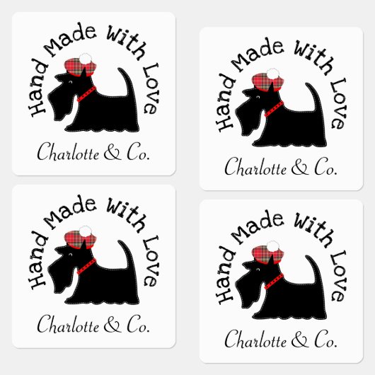 Handgemaakt met Love Scottie Dog Cute Personated Labels (Groep)