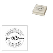 Handgemaakt met Love Script Heart Business Houten Rubberstempel (Gestempeld)