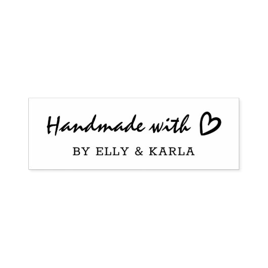 Handgemaakt met Love Script Heart Business Zelfinktende Stempel (Design)