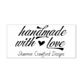 Handgemaakt met Love Script Rubberstempel (Afrduk)