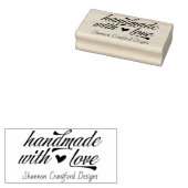 Handgemaakt met Love Script Rubberstempel (Gestempeld)