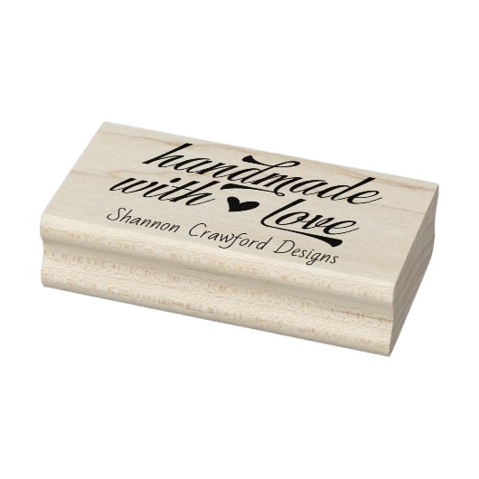 Handgemaakt met Love Script Rubberstempel (Stempel)