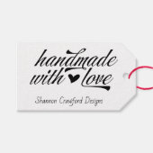 Handgemaakt met Love Script Typografie Cadeaulabel (Voorkant (Horizontaal))