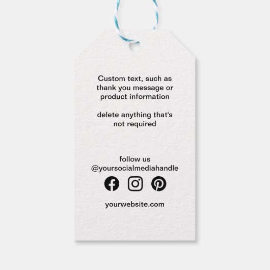 Handgemaakt met Love Script | Uw aangepaste Logo t Cadeaulabel (Achterkant)