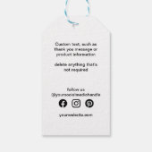 Handgemaakt met Love Script | Uw Logo Gift Label t Cadeaulabel (Achterkant)