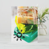 Handgemaakt met Love Sign Soap Maker Business Hear Bedankkaart (Staand voorkant)