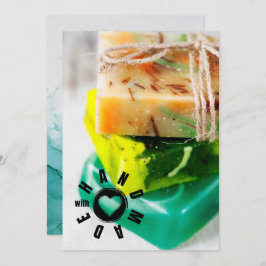 Handgemaakt met Love Sign Soap Maker Business Hear Bedankkaart
