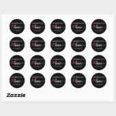 Handgemaakt met Love Simple Black Ronde Sticker (Vel)