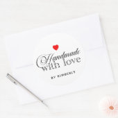 Handgemaakt met Love Simple Classic Round Sticker (Envelop)