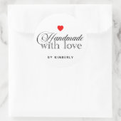 Handgemaakt met Love Simple Classic Round Sticker (Tas)