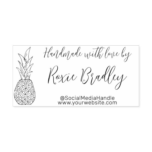 Handgemaakt met Love Small Business Custom Rubberstempel (Afrduk)