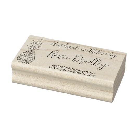 Handgemaakt met Love Small Business Custom Rubberstempel (Stempel)