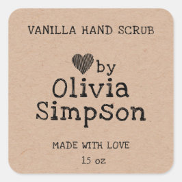 Handgemaakt met Love Small Business Custom Vierkante Sticker