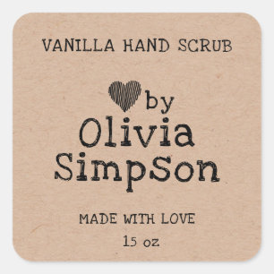 Handgemaakt met Love Small Business Custom Vierkante Sticker
