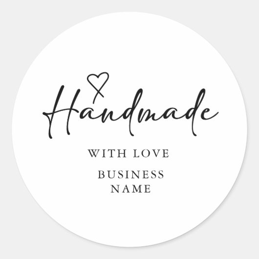 Handgemaakt met Love Small Business Ronde Sticker (Voorkant)