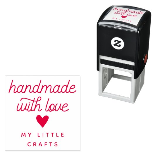 Handgemaakt met Love Small Business Typografie Zelfinktende Stempel (In situ)