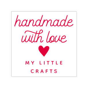Handgemaakt met Love Small Business Typografie Zelfinktende Stempel