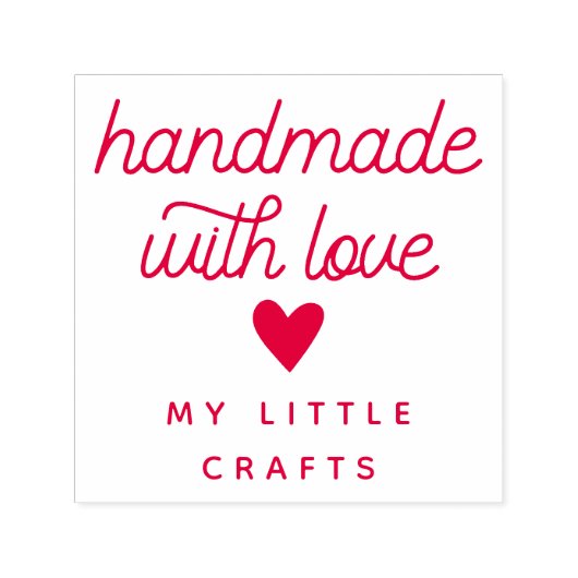 Handgemaakt met Love Small Business Typografie Zelfinktende Stempel (Design)