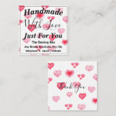 Handgemaakt met Love Small Business Vierkante Visitekaartje (Voorkant / Achterkant)