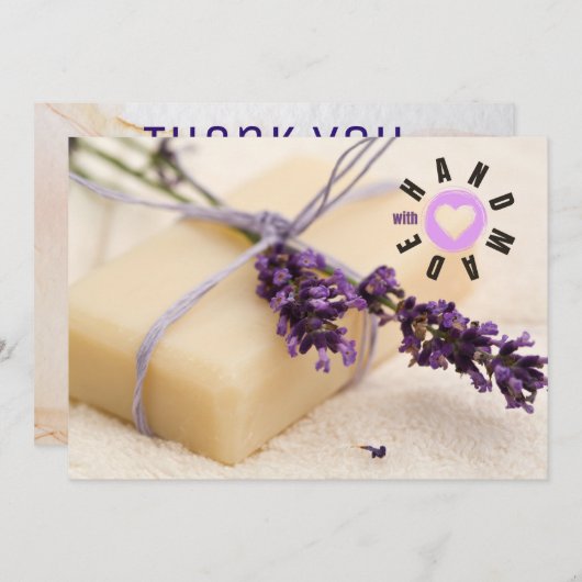 Handgemaakt met Love Soap Maker Business Lavender Bedankkaart (Voorkant / Achterkant)