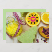 Handgemaakt met Love Soap Maker-kerstboom Bedankkaart (Voorkant / Achterkant)