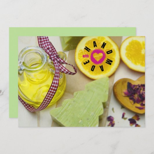 Handgemaakt met Love Soap Maker-kerstboom Bedankkaart (Voorkant / Achterkant)