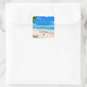 Handgemaakt met Love Sun Sand en Surf Photography Vierkante Sticker (Tas)