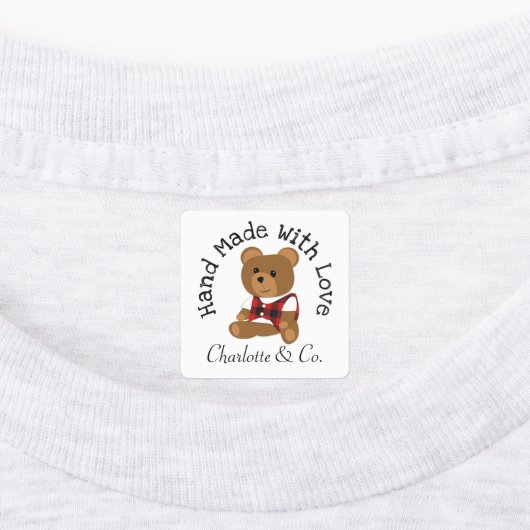 Handgemaakt met Love Teddy Bear Cute Personated Labels (Aangebracht)